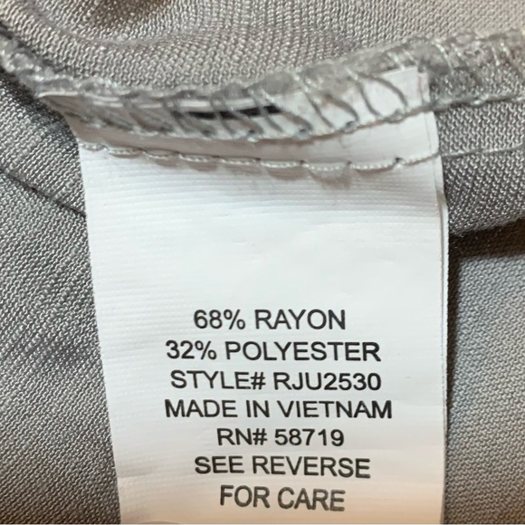 Camille &Co Gray Ruffled Tiered Boho Tunic with V-Neck Rayon Blend Women Medium - Picture 6 of 7